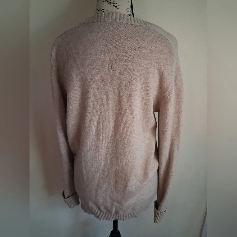 Selected Homme- 100% Lambs Wool Men's Crewneck Sweater in Beige Size Large - Picture 7 of 9